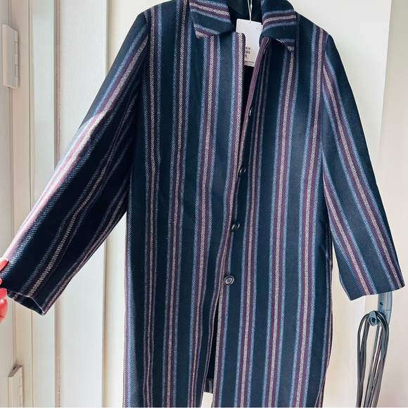 NWT & other stories Striped Wool Blend Coat - US 4 - Picture 6 of 9